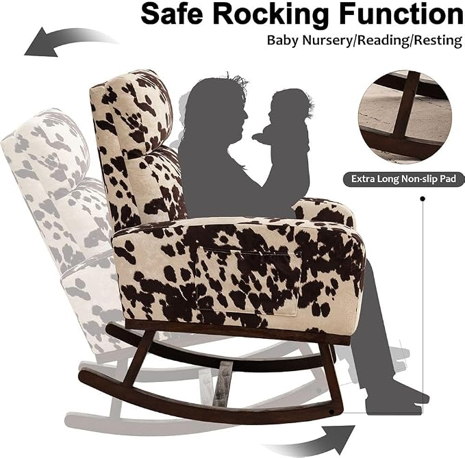 HCHAIRH Rocking Chair Nursery, Nursing Rocker Armchair - Image 3