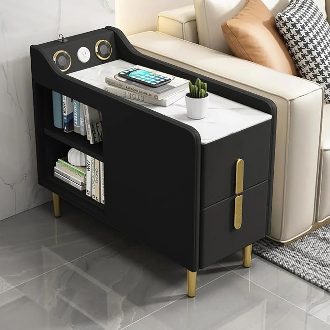 LOVEDIMA Narrow Bedside Table, Slim End Tables - Image 4