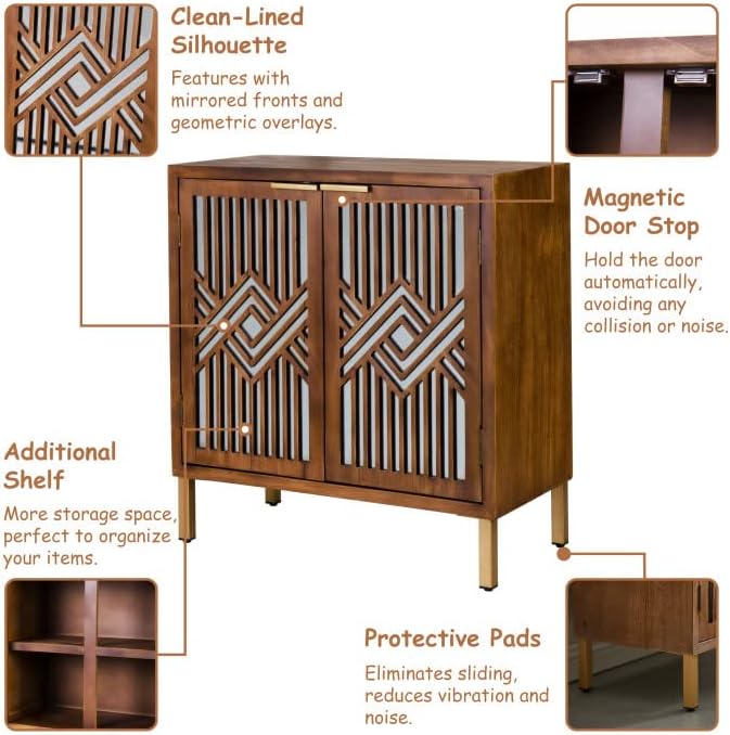 COZAYH 2 Door Accent Cabinet, Wood Sideboard Storage Furniture - Image 3