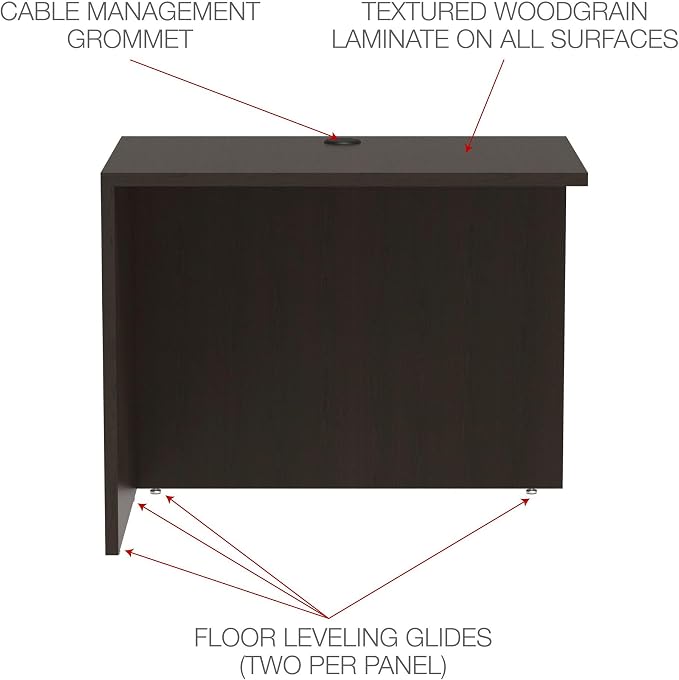 Alera ALERA Valencia Series Reversible Return/Bridge Shell, 35W X 23.63D X 29.5H - Image 3