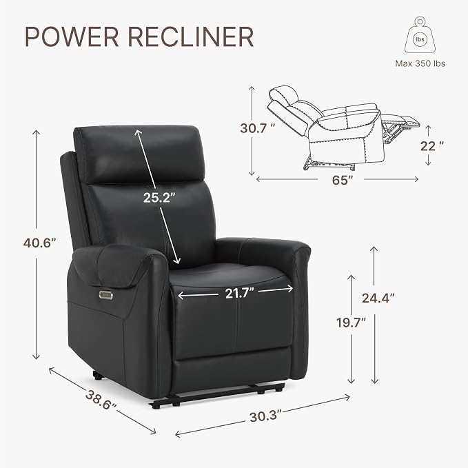 KISLOT Leather Recliner Chair for Adults Wall Hugger RV Recliner - Image 3