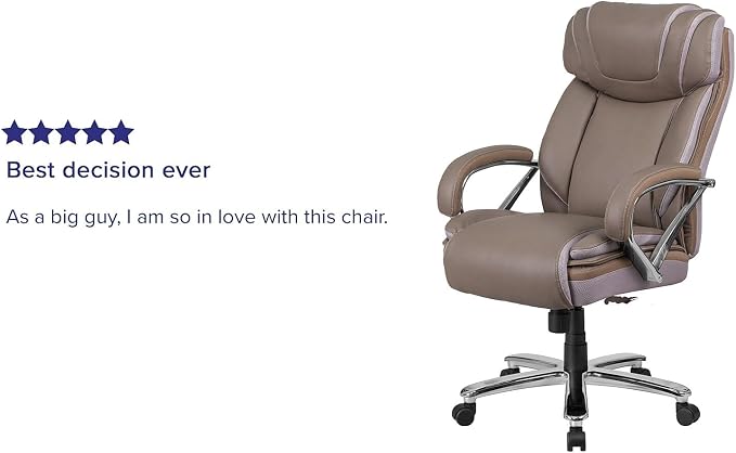 Flash Furniture HERCULES Series Big & Tall 500 lb. Rated Taupe LeatherSoft - Image 5
