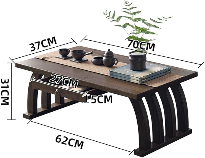 Stylish Portable Japanese Wooden Floor Table - Image 2