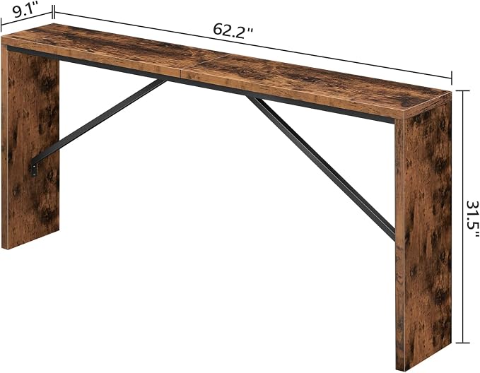 MAHANCRIS Console Table, 62.2" Long Sofa Table Behind Couch, Narrow Entryway - Image 3