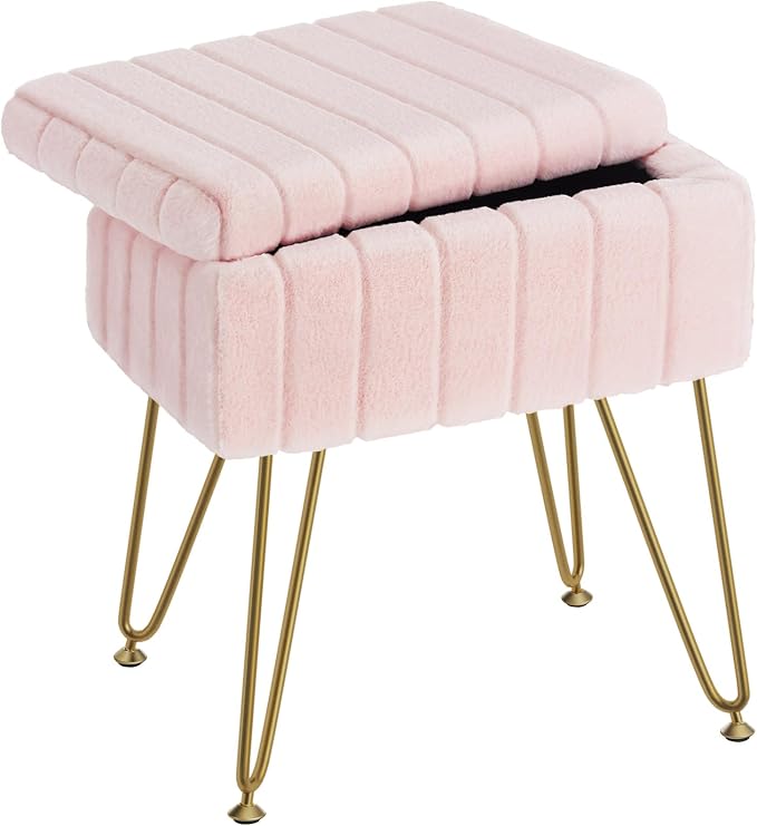 Greenstell Vanity Stool Chair Faux Fur by Greenstell