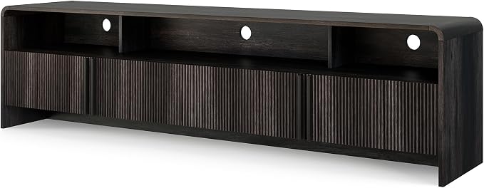 AMERLIFE 70" Modern TV Stand for TVs up to 80", Fluted Wood Entertainment Center - Image 9