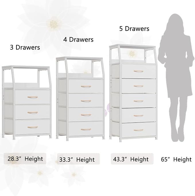 Furnulem Tall 4 Drawers Dresser, Vertical Storage Tower - Image 7