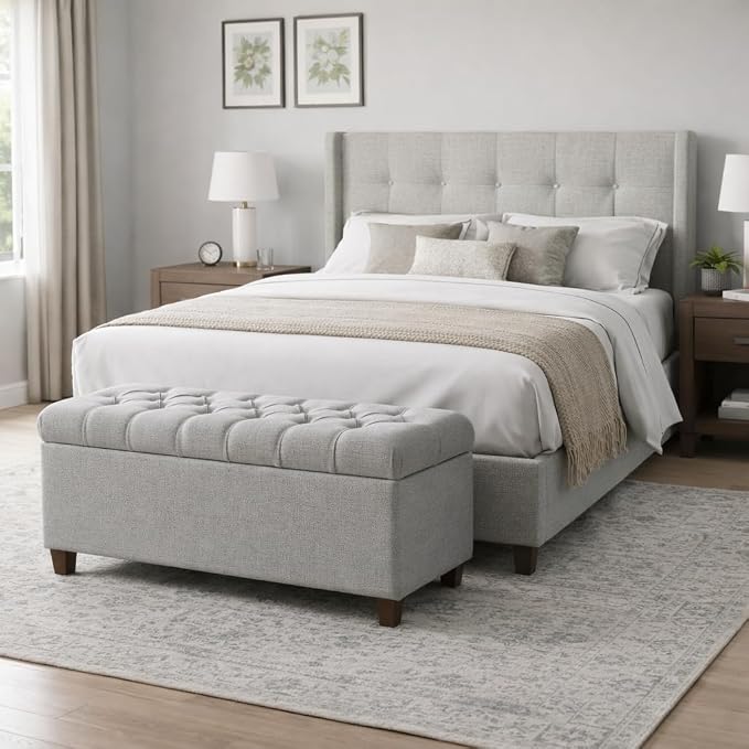 Homepop Home Decor Tufted Ainsley Button Storage Ottoman Bench - Image 2