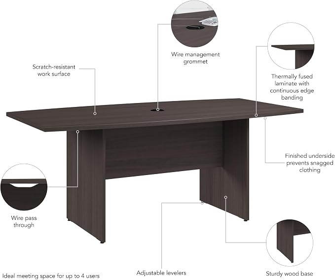 Bush Business Furniture 72-inch Office Conference Table - Image 7