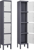 Metal Locker with 5 Doors, 5 Tier Locker Steel Employees Lockers, Tall Steel by Anxxsu