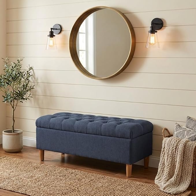Homepop Home Decor | Tufted Ainsley Button Storage Ottoman Bench - Image 2