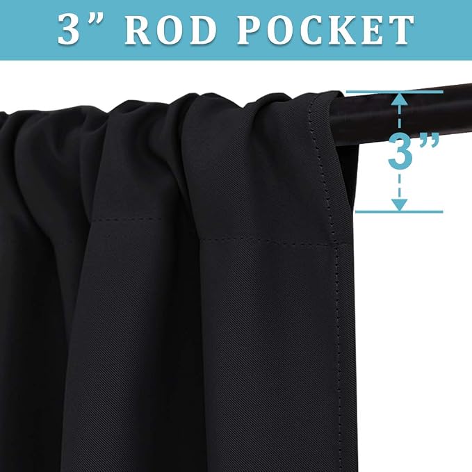 RYB HOME Blackout Curtains for Bedroom Living Room 63 inches Long, Thermal - Image 4