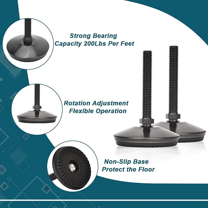 M8 Leveling Feet with 4-Pronged Nut, Adjustable Leg Levelers Heavy Duty - Image 3