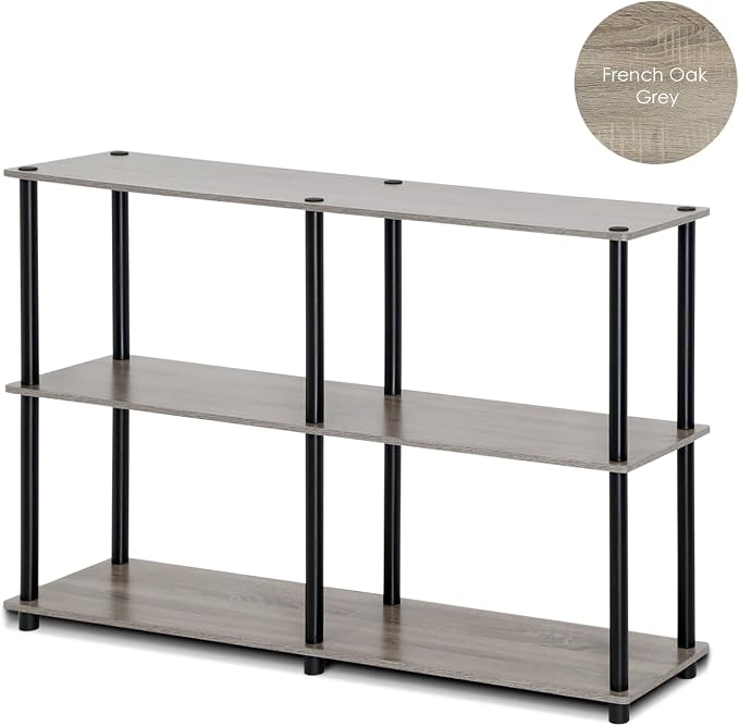 Furinno TURN-N-TUBE Storage Shelves, 3-Tier 47.4 Wide Book Shelf, Corner Shelf - Image 3