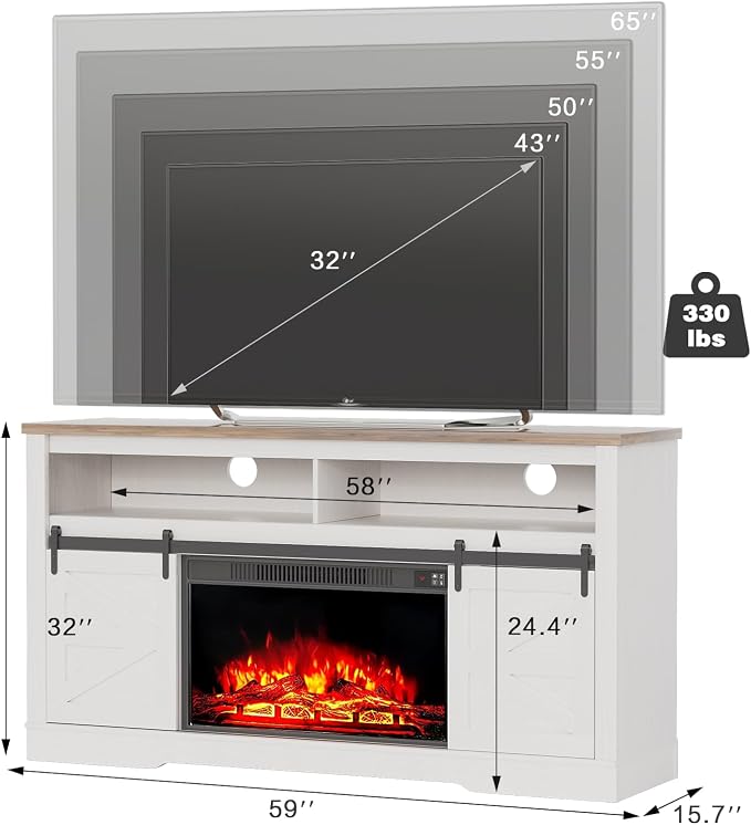 YESHOMY Fireplace TV Stand for Television up to 65+ Inch - Image 7