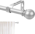 Silver Curtain Rod for Windows 48 to 84 or 88 Inch, 5/8 Inch Diameter by Poskena