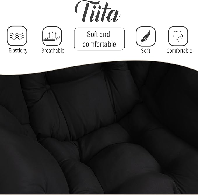 Tiita Lazy Chair with Ottoman, Comfy Leisure Sofa Armchair with Ottoman - Image 9