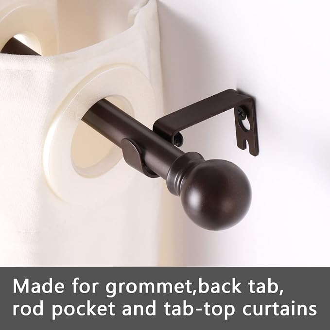 GXOACKJ Curtain Rods for windows 32-62 inch, 5/8 inch Decorative Brown Splicing - Image 3