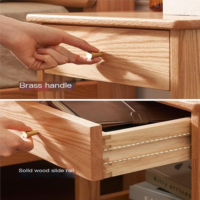 Snack Table Chinese Style Solid Wood Bedside Table Modern Minimalist Bedroom - Image 6