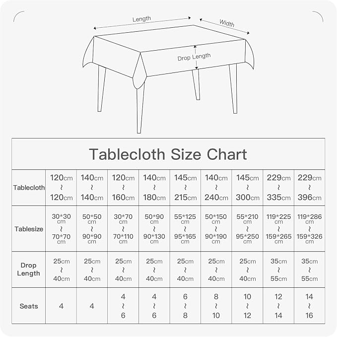 BALCONY & FALCON Small Square Tablecloth Washable Wrinkle Resistant and Water - Image 6