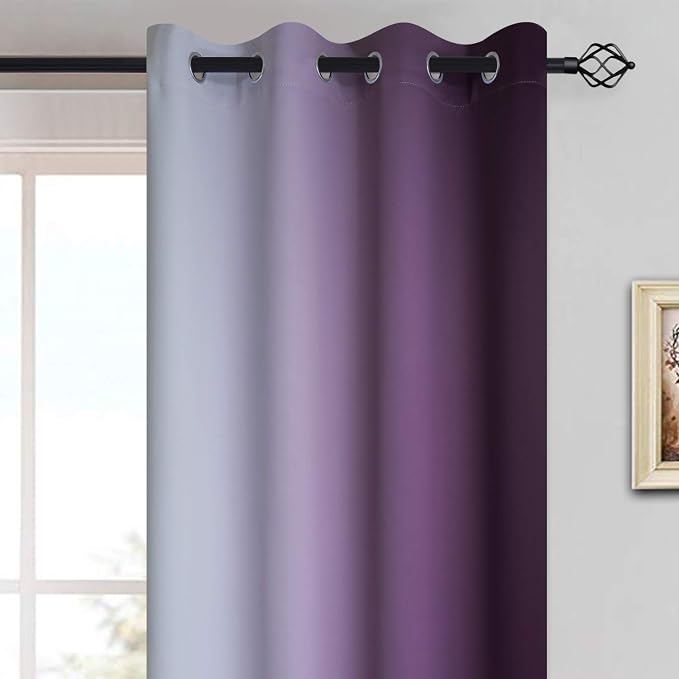 Yakamok Thermal Insulated Ombre Curtains 63 Inch Length 2 Panels, Room - Image 3