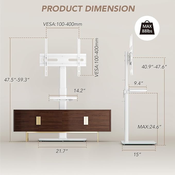 AX WABER Universal Floor TV Stand - Image 5