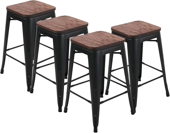 HAOBO Home 24" Backless Metal Counter Stool Height Bar Stools, Barstools - Image 6