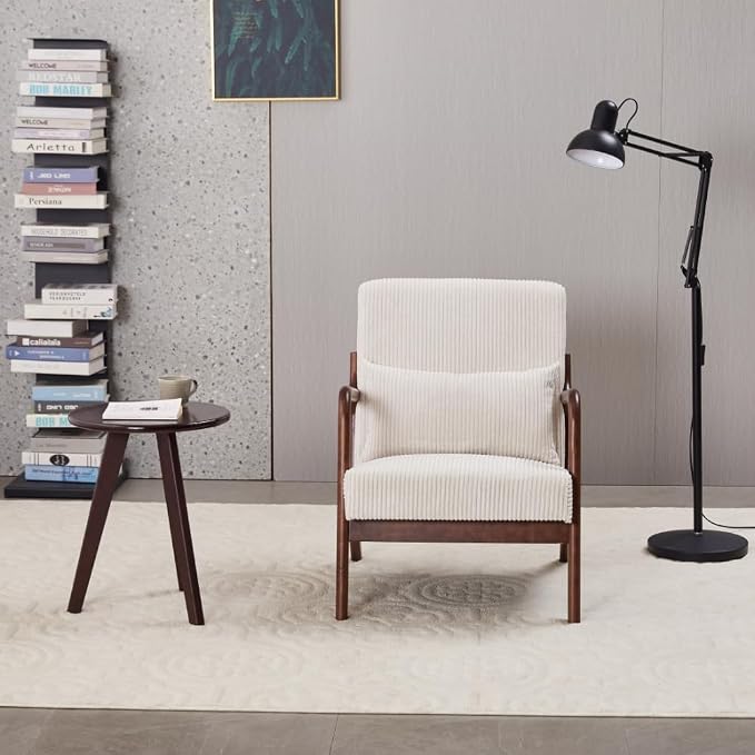 Hanuq】Mid-Century Modern Accent Chair&Coffee Table Set, Vintage Luxury Style - Image 2