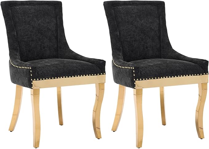 Upholstered Dining Chairs Set of 2, Modern Fabric Side Chairs by MZDOO