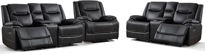 ANJ Premium Genuine Manual Reclining Sofa Set - Image 9