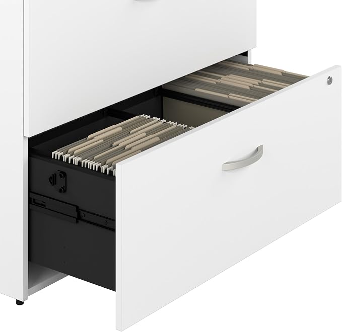 Bush Business Furniture Studio C 2 Drawer Lateral File Cabinet in White - Image 5