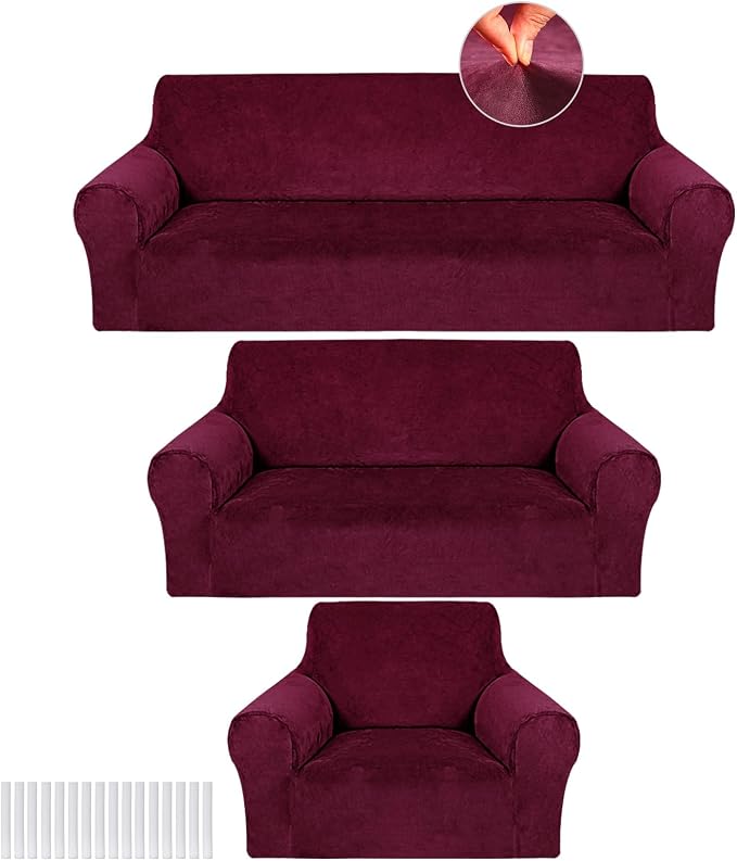 Peryiter 3 Pcs Couch and Loveseat Covers Set Sofa Cover by Peryiter