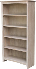 Shaker Solid Wood Bookcase, Washed Gray Taupe by InternationalConcepts