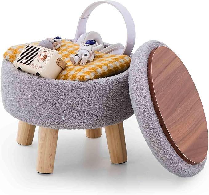 Wimarsbon Storage Ottoman, Modern Round Footrest by Wimarsbon