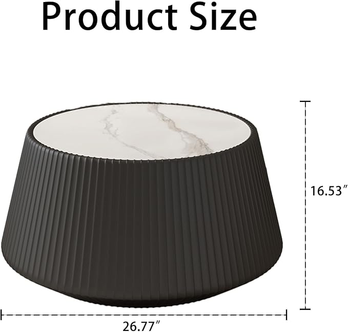 26.77" Marble Coffee Table, Modern Cup Shaped Coffee Table - Image 2