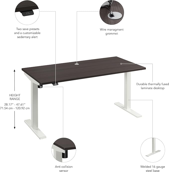 Bush Business Furniture 60-inch Electric Height Adjustable Standing Desk - Image 7