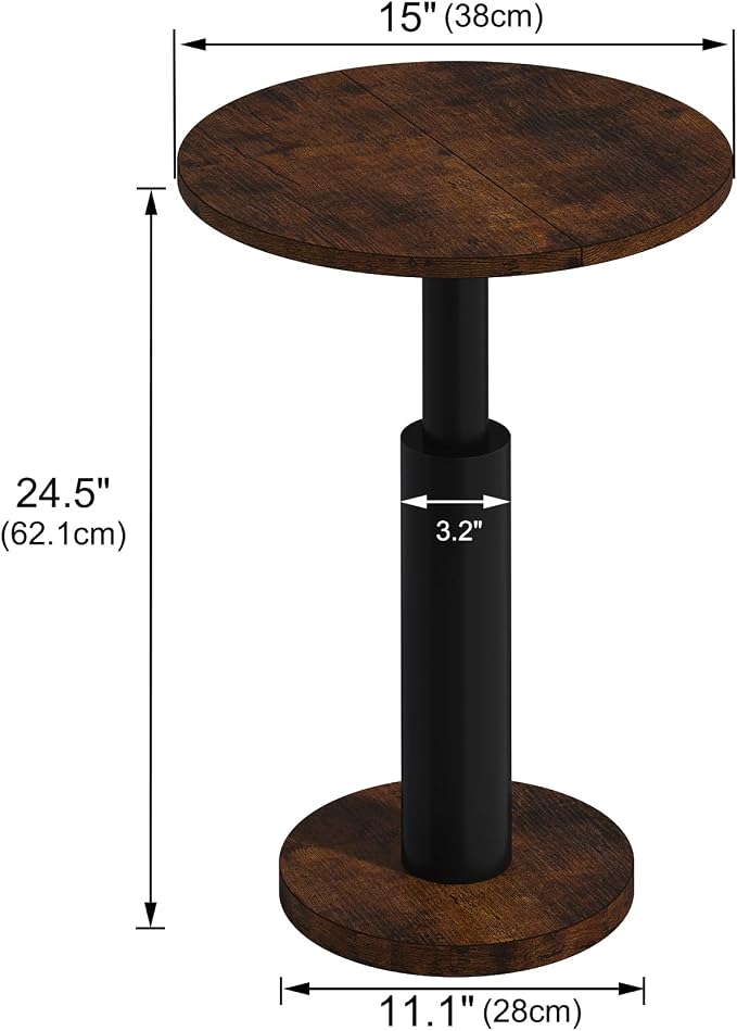 LAATOOREE Round Side Table, Accent Drink Coffee Table, Spacious Top, Thick - Image 2