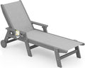SERWALL Textilene Patio Chaise Lounge Chair, 5 Positions Adjustable Outdoor by SERWALL