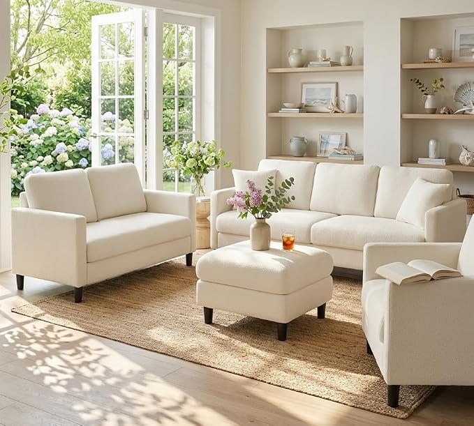 Welzona 83" Couches for Living Room, Teddy Sofa Couch, Comfy Sofas for Living - Image 7