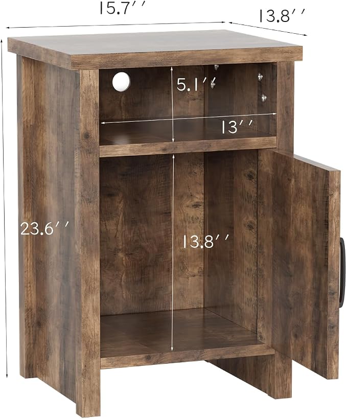 YESHOMY Farmhouse Modern Nightstand - Image 2