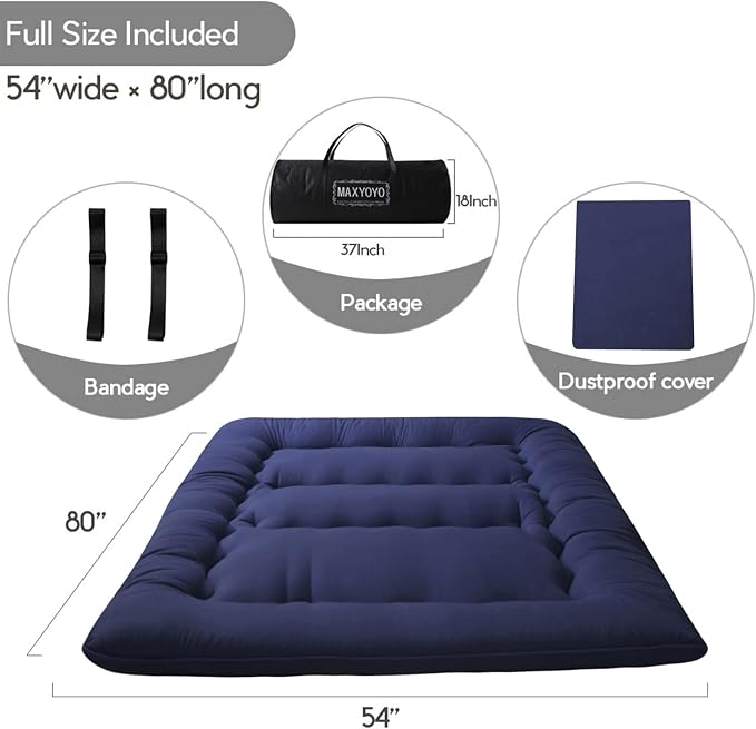 MAXYOYO Japanese Floor Mattress Futon Mattress, Thicken Tatami Mat Sleeping Pad - Image 2