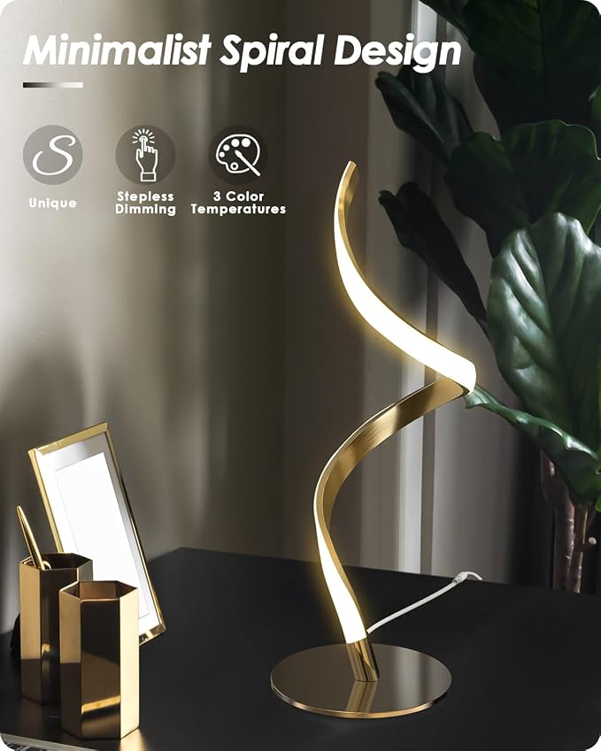 Yarra-Decor Modern Spiral Bedside Lamp - Image 2
