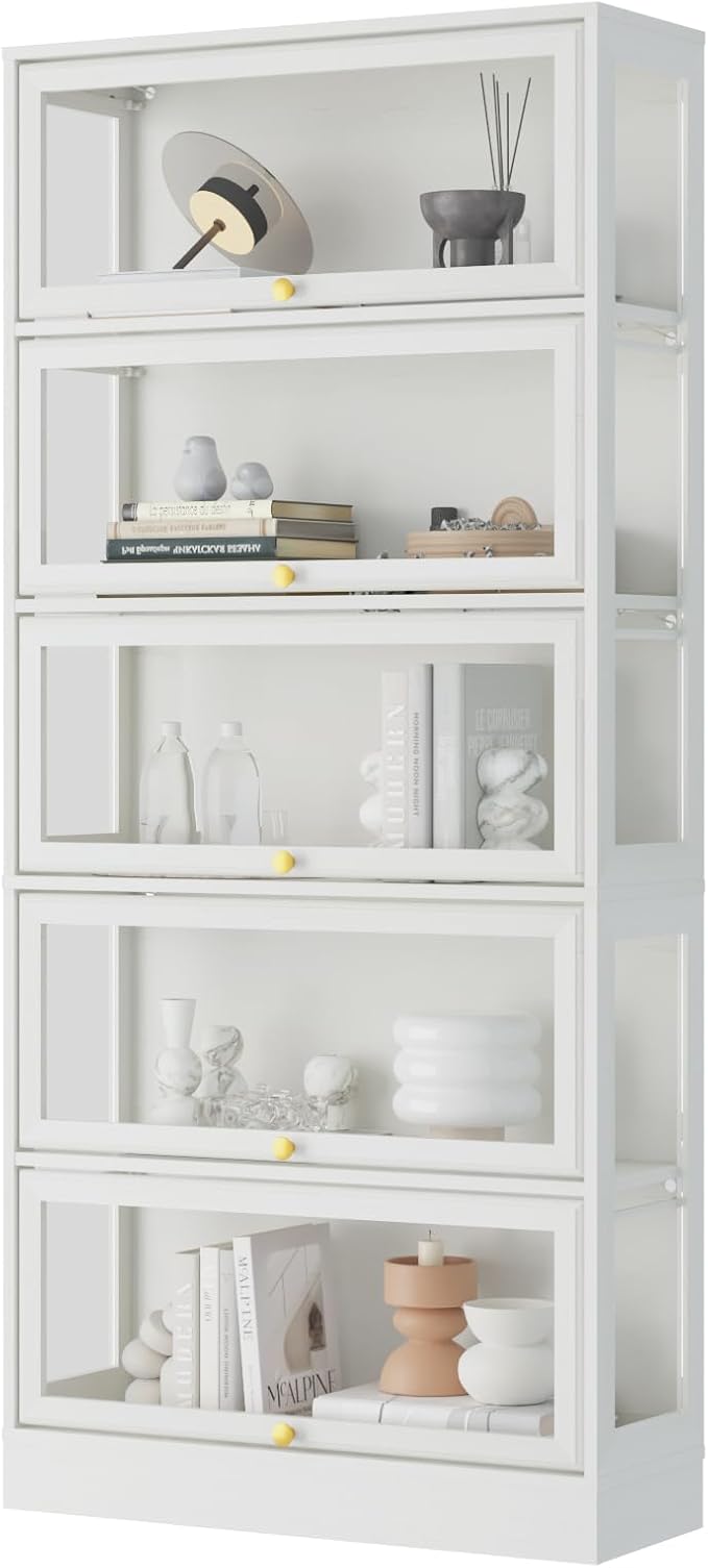 Display Cabinet with Acrylic Glass Doors, 5-Tiers Curio Cabinet with LED - Image 9