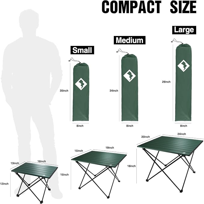 VILLEY Portable Camping Side Table, Ultralight Aluminum Folding Beach Table - Image 3