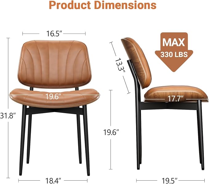 YaFiti Dining Chairs Set of 4, Dining Room and Kitchen Chairs, Mid Century - Image 2