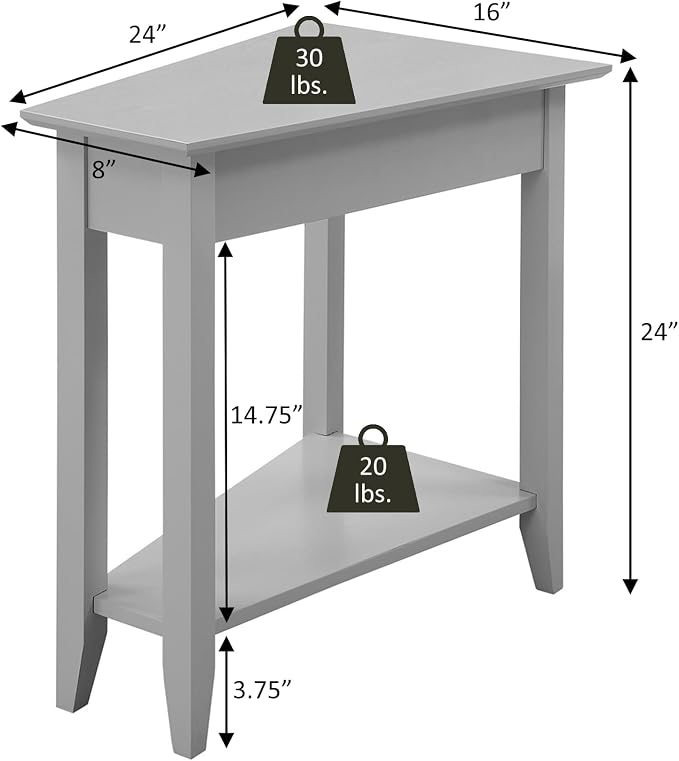 Convenience Concepts American Heritage Wedge End Table 24" - Image 2