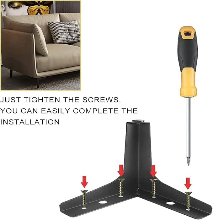 AODIOU Furniture Legs Metal Feet: Cabinet Legs 4 Inch Triangle Feet Replacement - Image 6