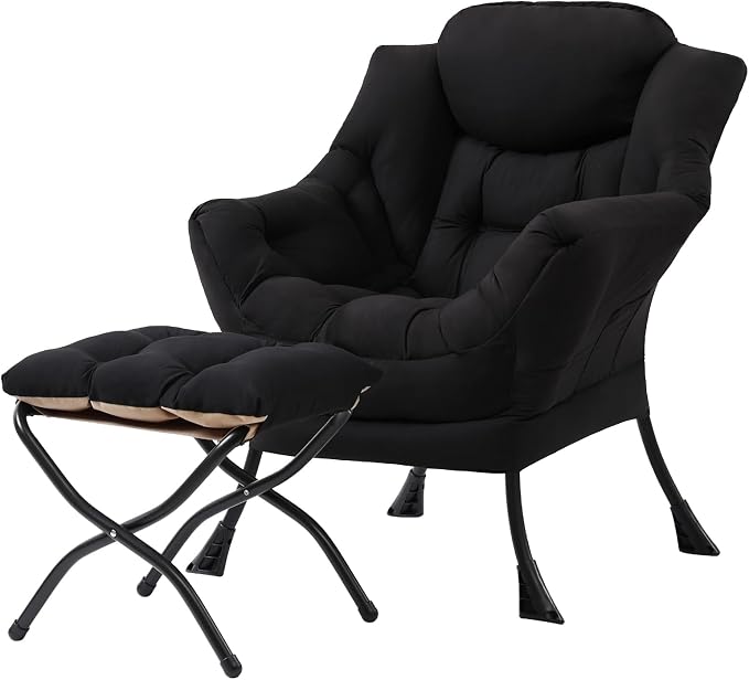 Tiita Lazy Chair with Ottoman, Comfy Leisure Sofa Armchair with Ottoman by TiitaHome