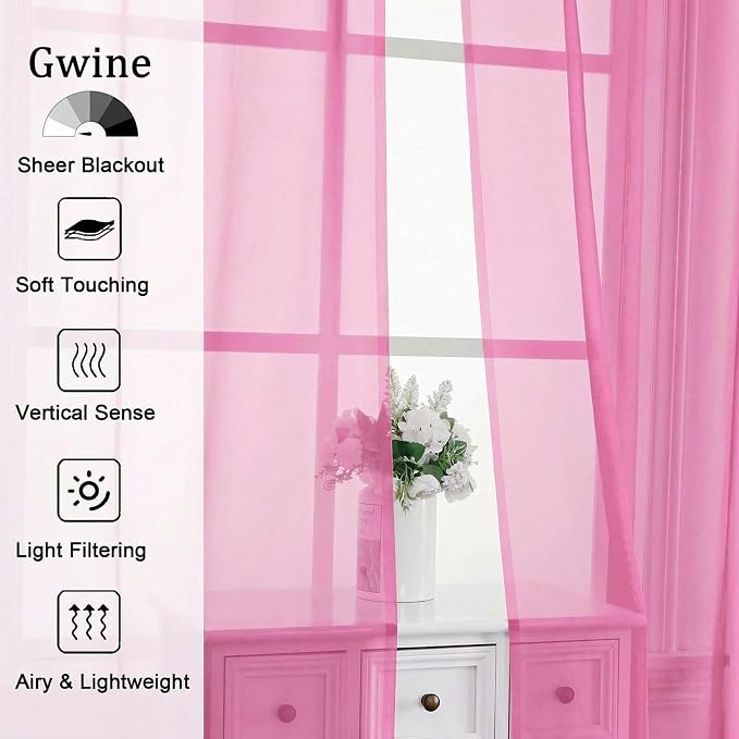 Gwine Short Kitchen Sheer Curtains 30 Inch Length - Image 4
