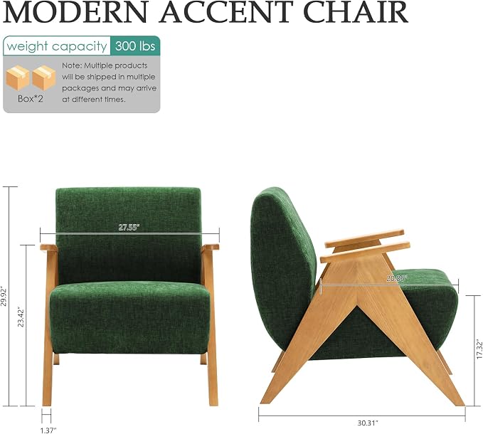 Home Accent Chair Mid Century Modern Accent Chair - Image 2